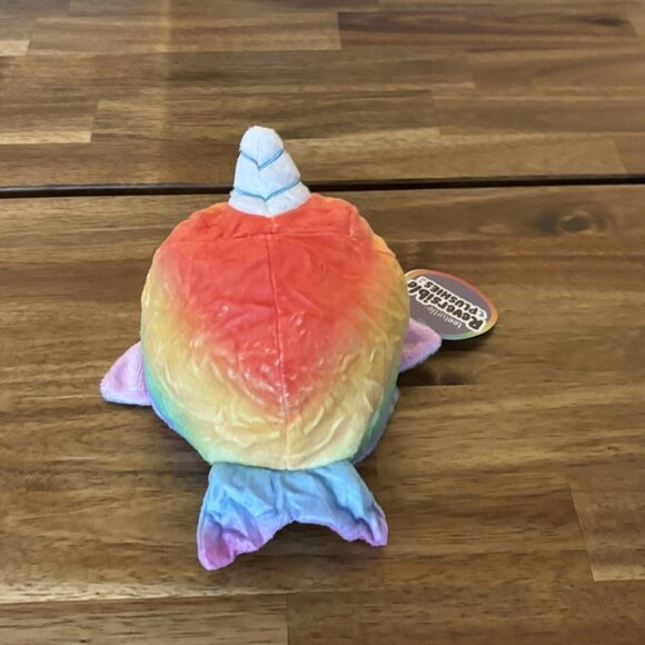TEETURTLE REVERSIBLE NARWHAL / SHARK: RAINBOW NWT Toy Plush SMALL - Picture 4 of 7